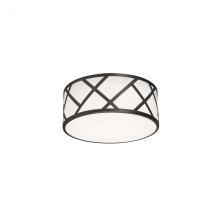 AFX Lighting, Inc. (Canada) HVNF13MBBK - Haven 13'' Med Base Flush Mount - BK w/ WH