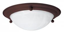 AFX Lighting, Inc. (Canada) HF6213RBSCT - Two Light Oil Rubbed Bronze White Swirl Glass Bowl Flush Mount
