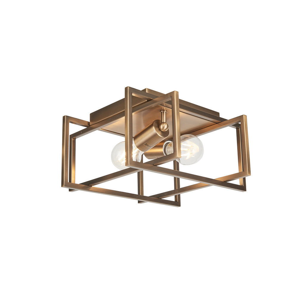 Avista Korson 12&#34; Flush Mount Antique Brass 2-Light
