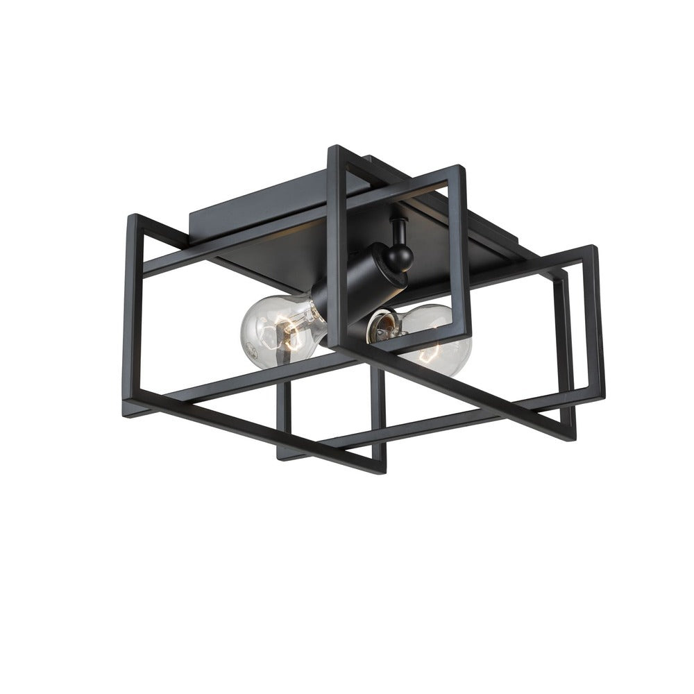 Avista Korson 12&#34; Flush Mount Black 2-Light