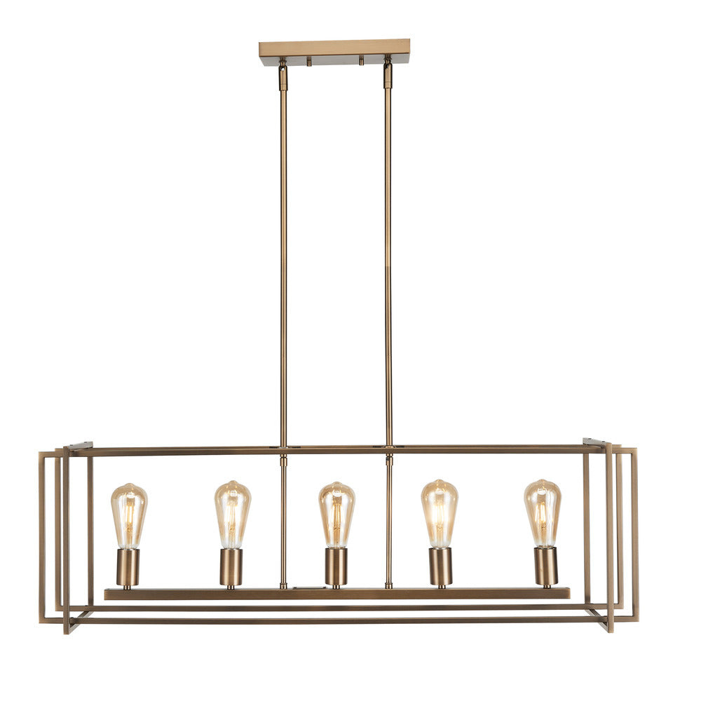 Avista Korson 39&#34; Linear Antique Brass Pendant