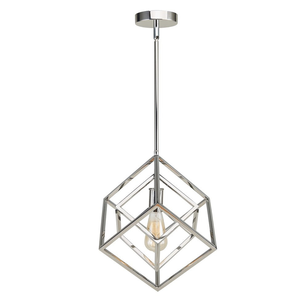 Avista Geometric 12&#34; Pendant Polished Nickel