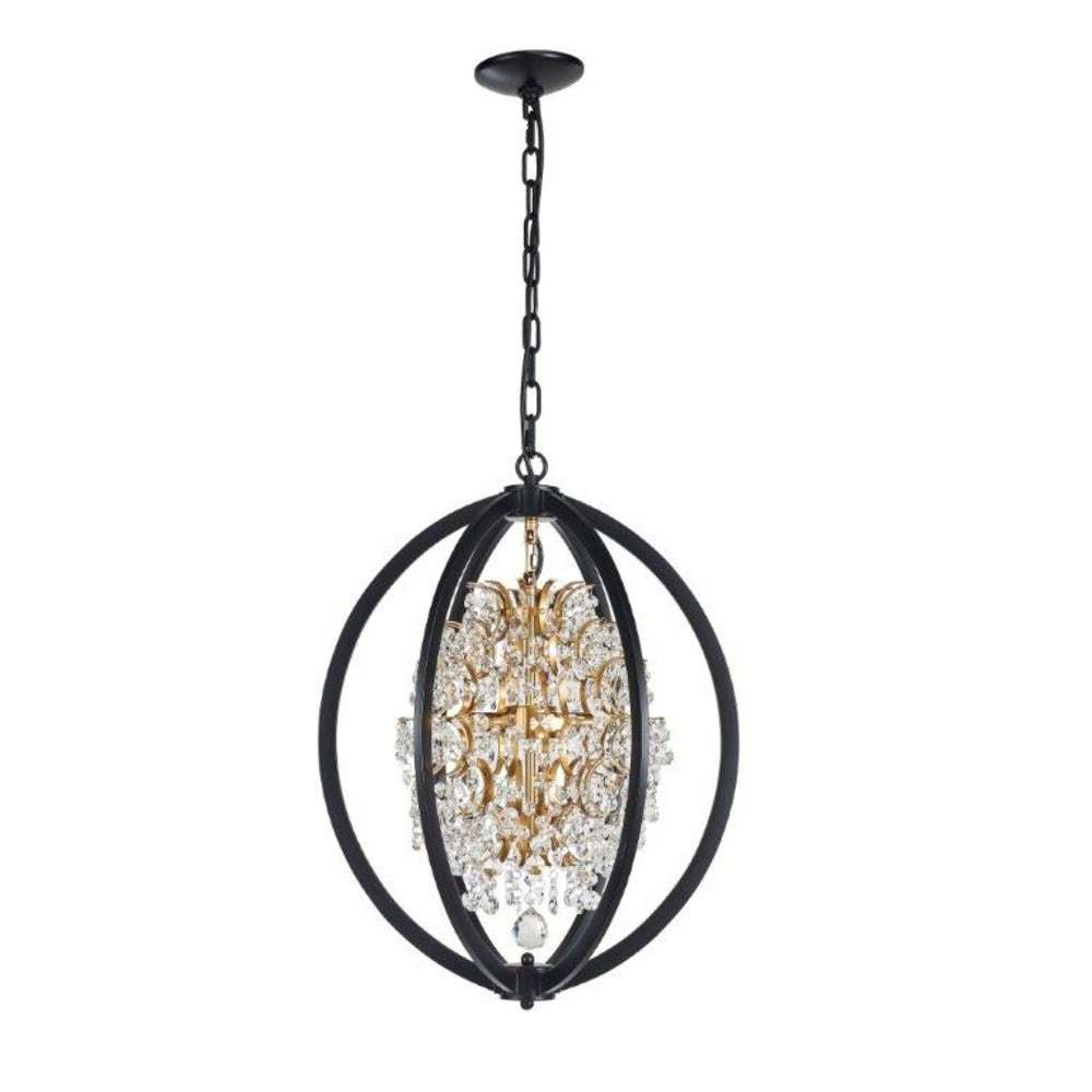 Avista Belair Chandelier 18&#34; Black & Gold