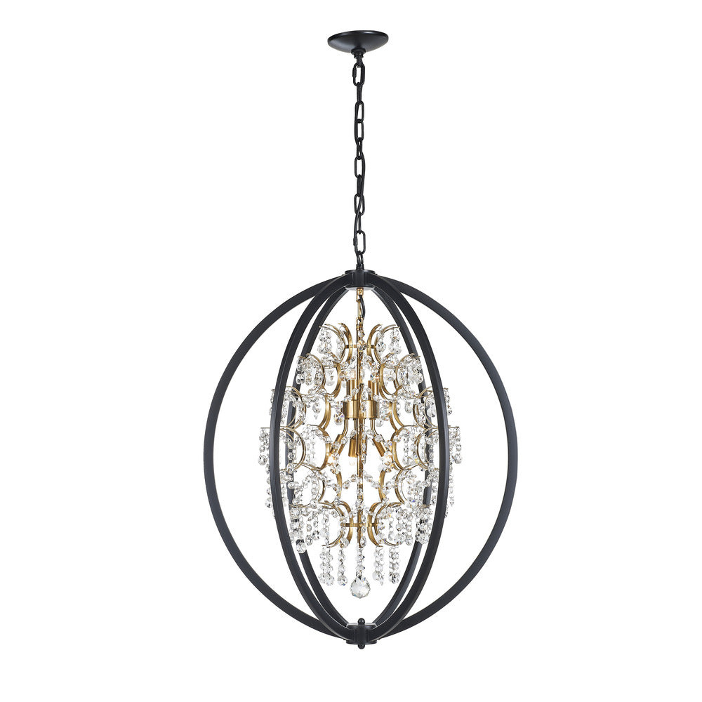 Avista Belair Chandelier 24&#34; Black & Gold