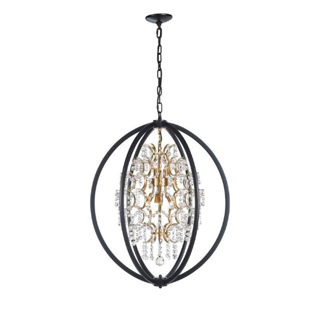 Avista Belair Chandelier 36&#34; Black & Gold