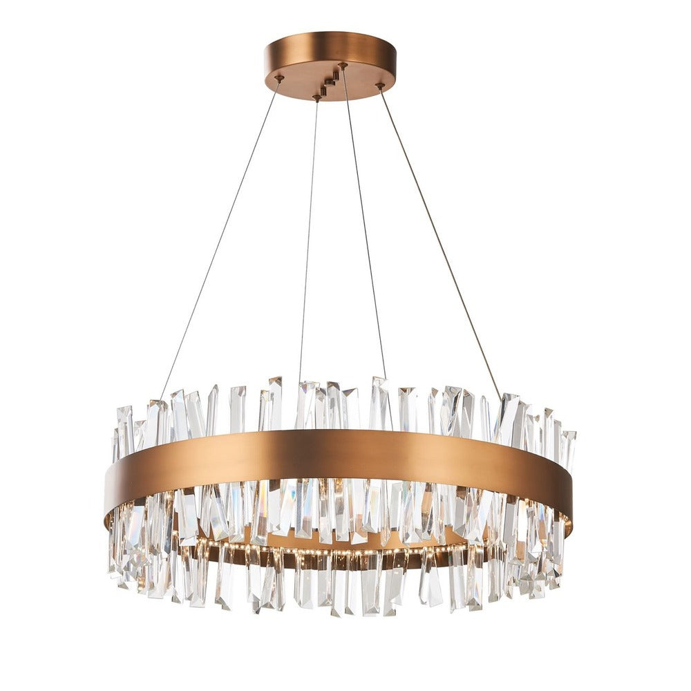 Avista Geo Chandelier 24&#34; Antique Brass - LED
