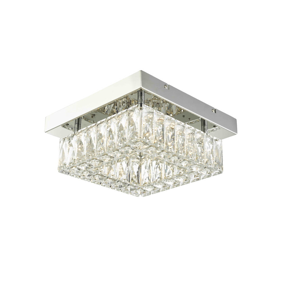 Avista Gem Flush Mount 12&#34; Square Chrome -LED