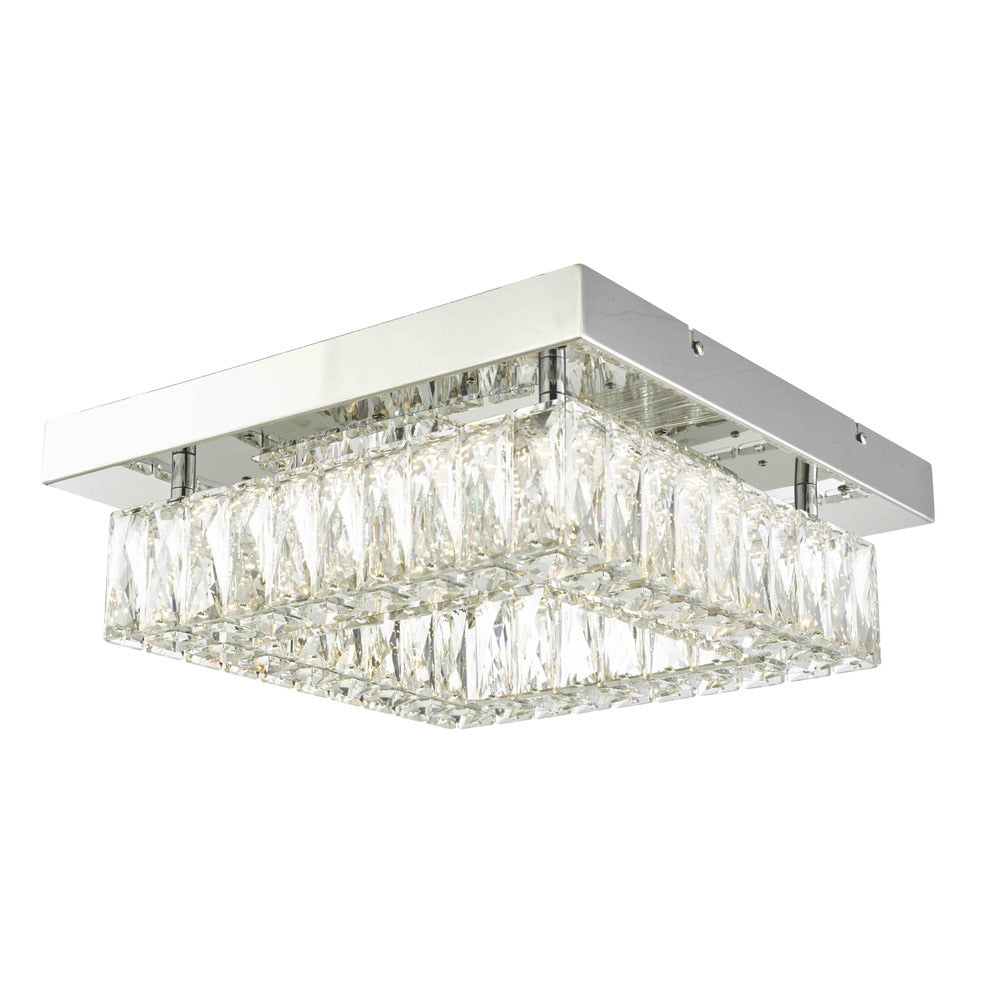 Avista Gem Flush Mount 15&#34; Square Chrome -LED