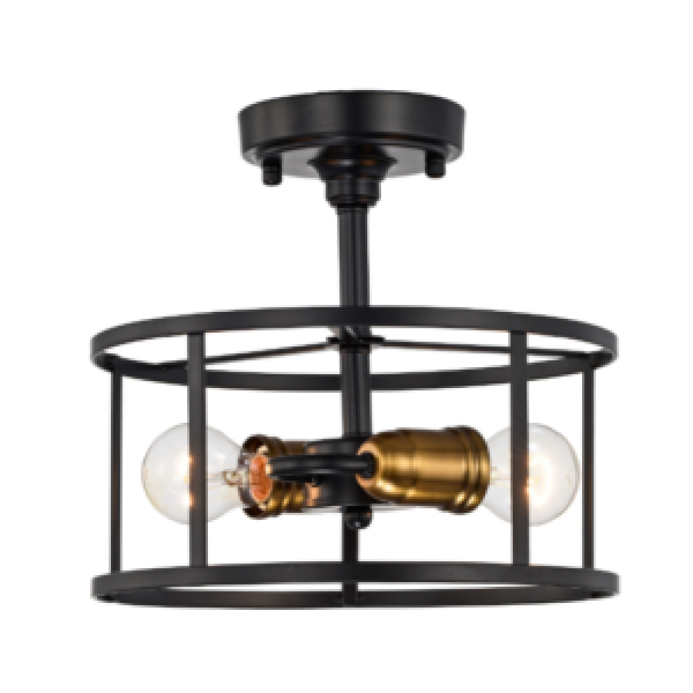 Alcona Semi- Flush Mount Black Finish