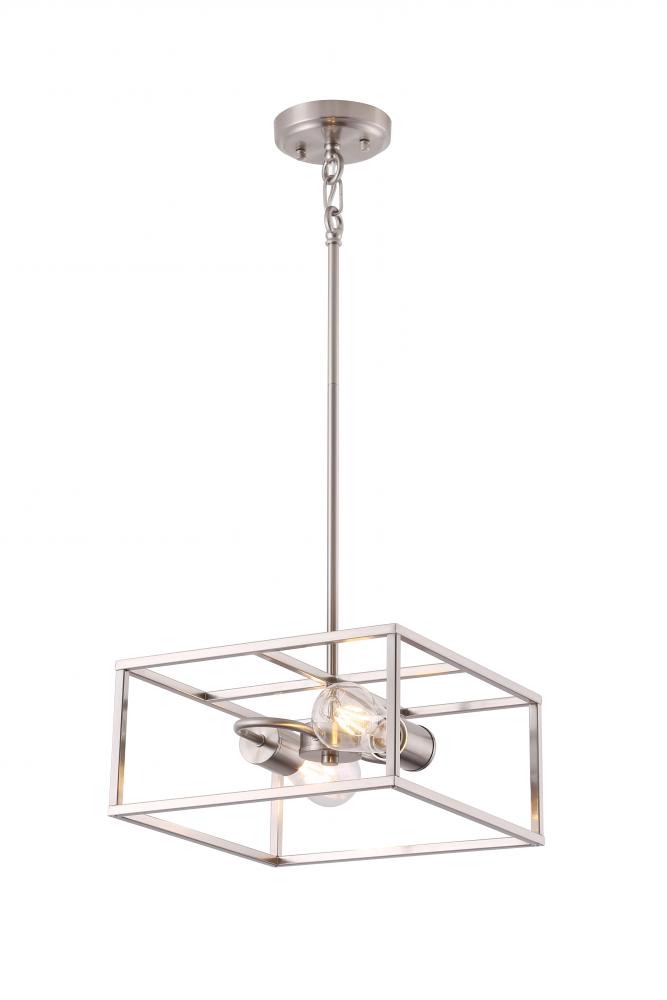 12&#34; 2X60 W Pendant in Satin Nickel finish with replaceable socket rings in Black, Satin Nickel