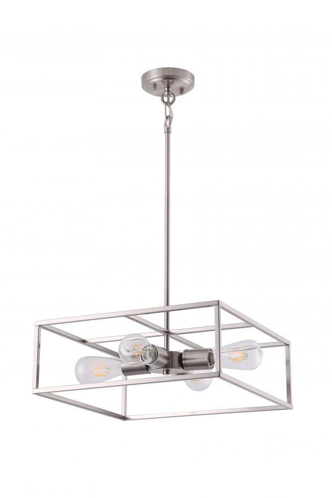 16&#34; 4X60 W Pendant in Satin Nickel finish