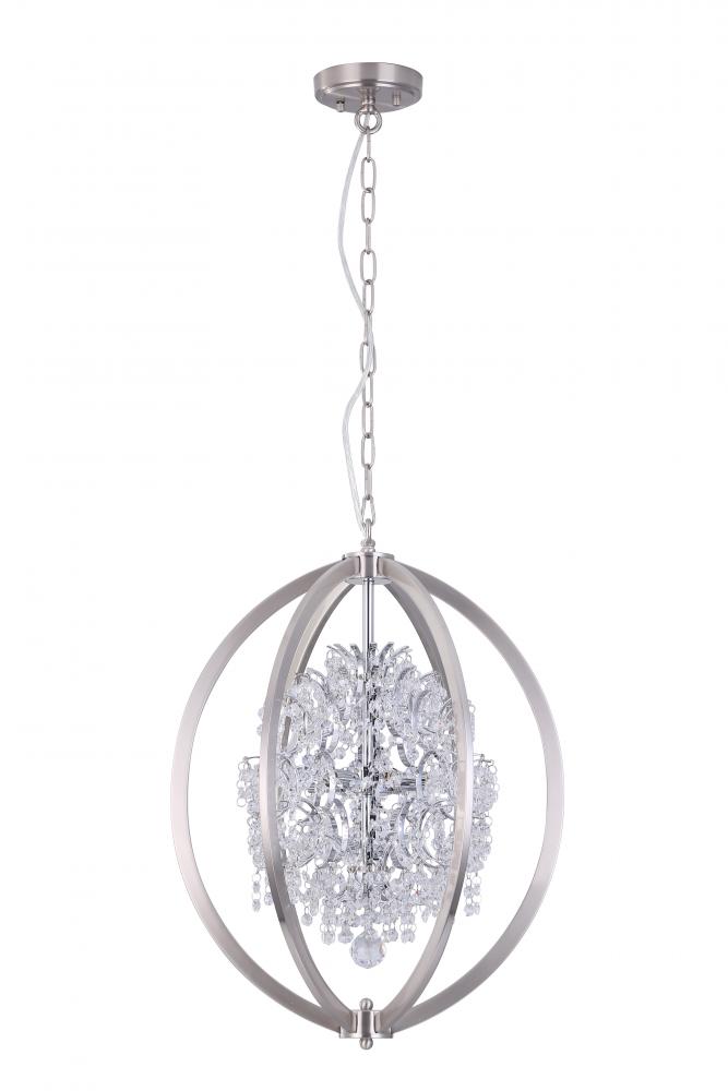 18&#34;, 6x50W G9 Pendant in Satin Nickel finish