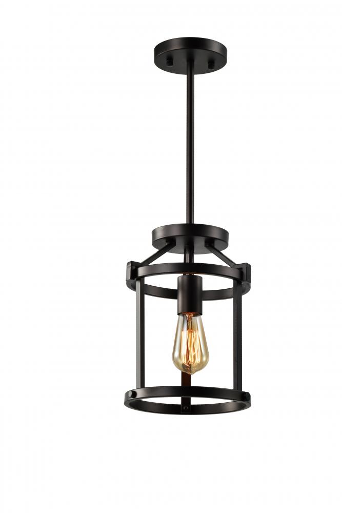 8&#34; 1X60 W Pendant In Black Finish
