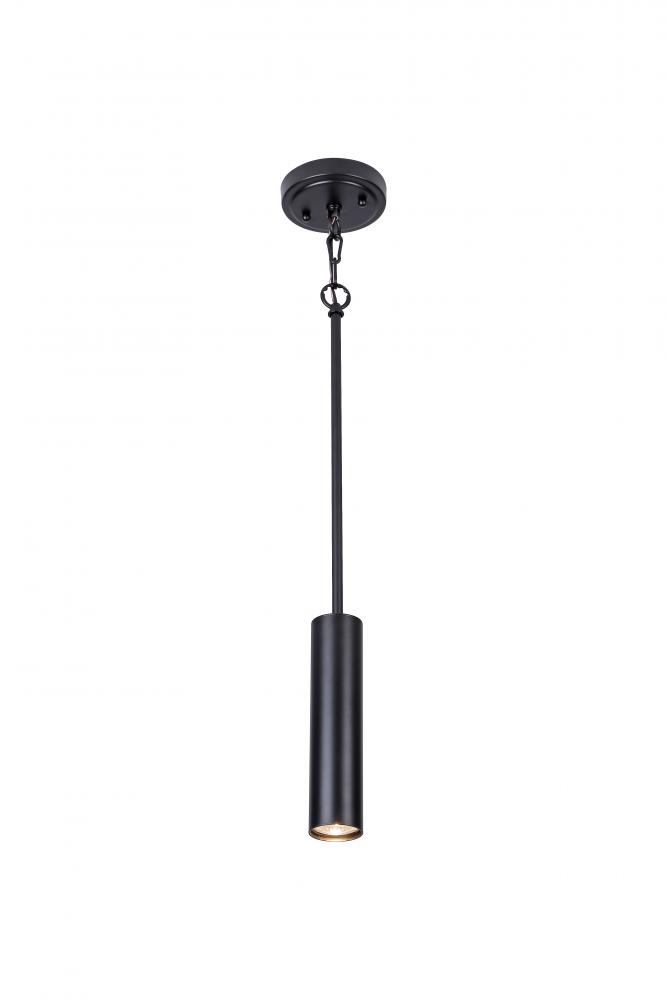 9&#34; Long Cylindrical Pendant in Black finish with GU10 socket
