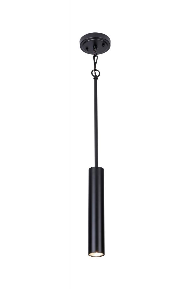 12&#34; Long Cylindrical Pendant in Black finish with GU10 socket