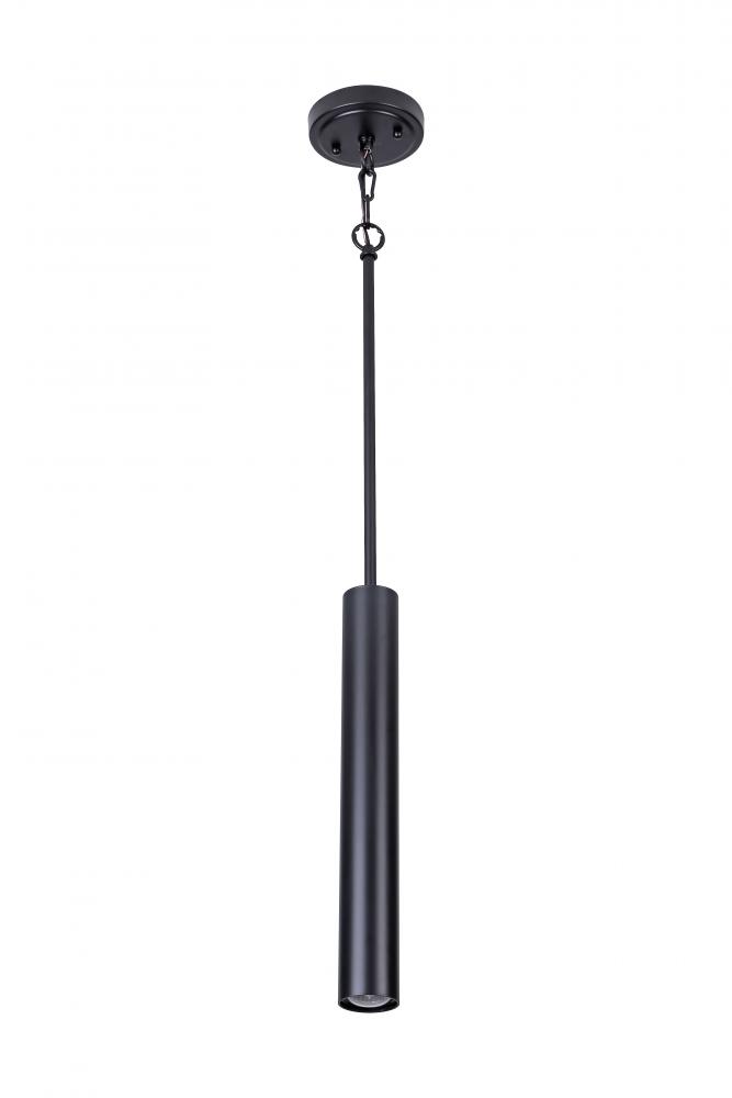 16&#34; Long Cylindrical Pendant in Black finish with GU10 socket
