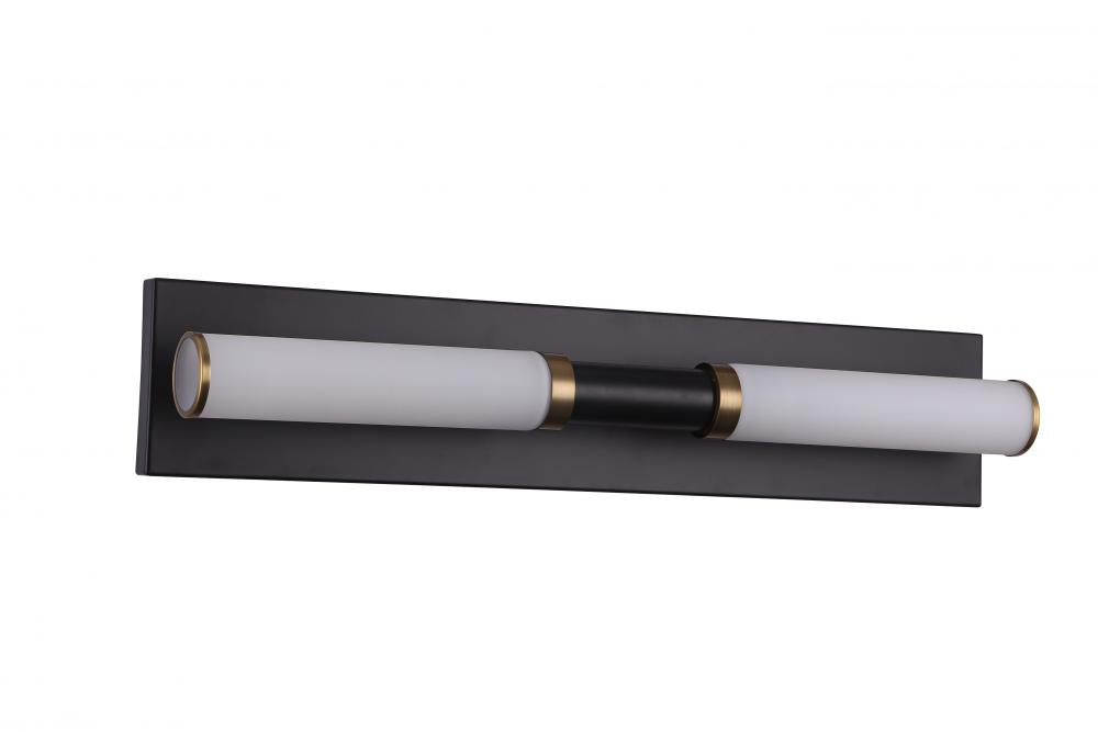 24&#34; 2x 25W E26 Vanity in black finish with Gold Rings . Dimensions : L=24&#34; E=3.75&#34; H=4.7