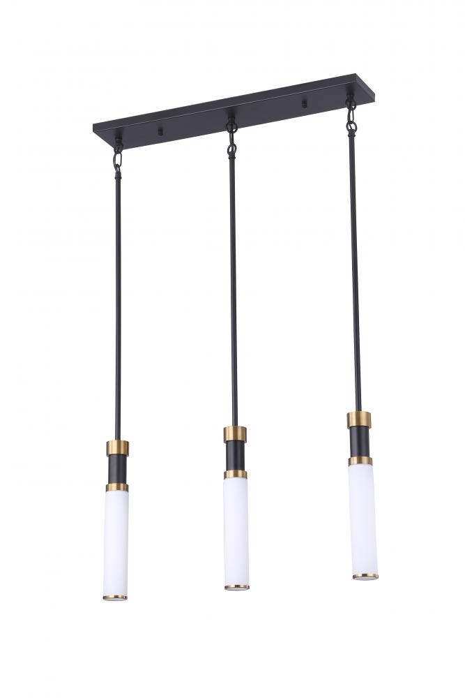 25&#34; 3 Light Multi -Head Pendant Light With 3x25 W E26 Medium Base frame in Black finish