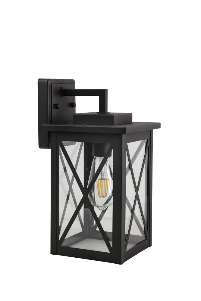 15&#34; Aluminium die casting E26 Outdoor Wall Lighting 2*60W Black with Clear glass