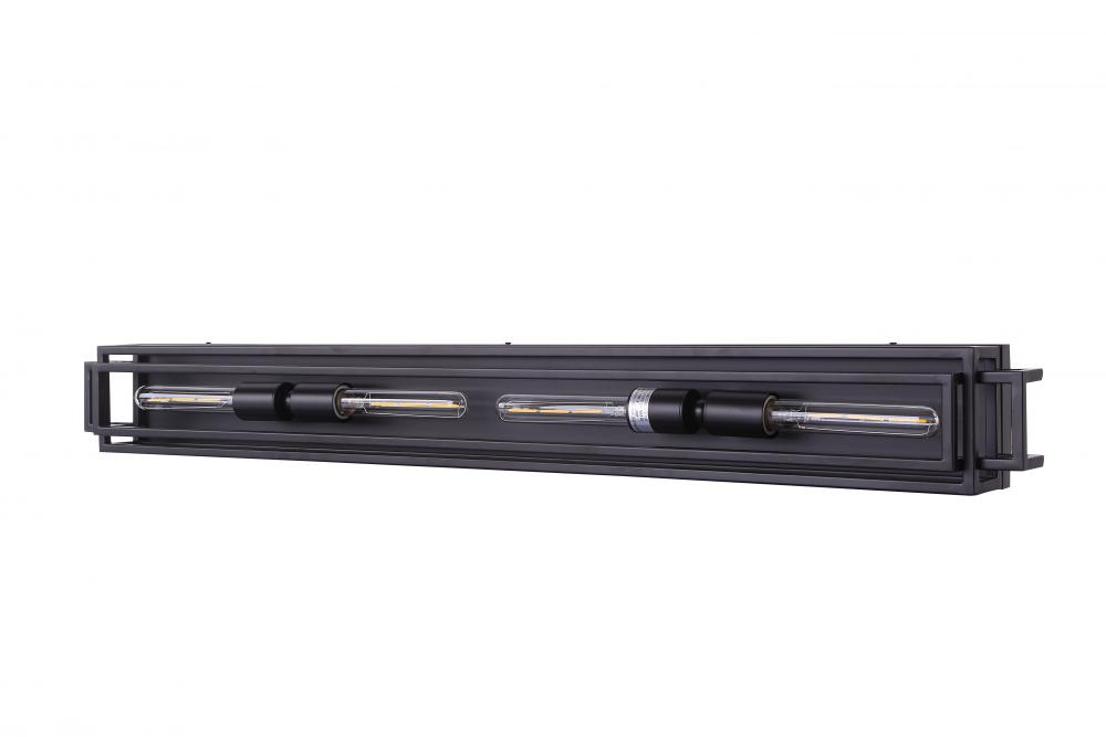 40&#34; 4x 60W E26 W rectangular Vanity light in black finish