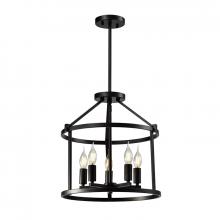 Lit Up Lighting LIT6232BK - 15" 5X60W Pendant in Black Finish