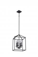 Lit Up Lighting LIT6931BK+MC - 12" 4x40W Pendant in Black finish with replaceable socket rings in Black, Gold and Satin Nickel