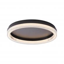 Lit Up Lighting LIT8211 BK-CRY-3CCT - 24 W, 20" Flush Mount 3CCT in 3000K, 4000K, 5000K in Black finish with Acrylic crystal diffuser