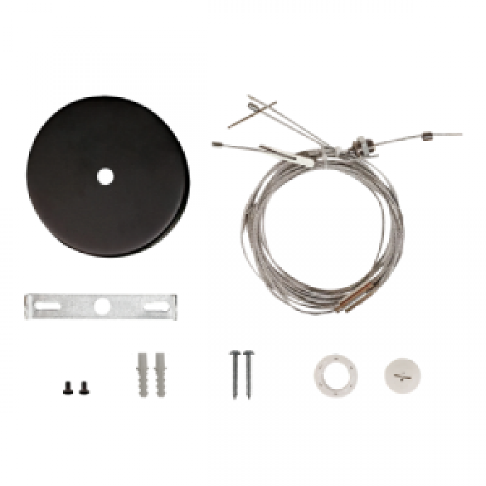10FT SINGLE AIRCRAFT CABLE WITH CANOPY (NON-POWER FEED) FOR LED STRIPS - BLACK
