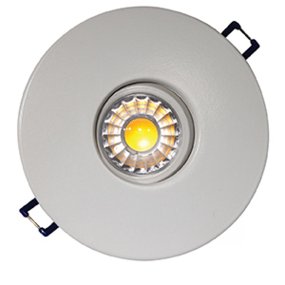 GIMBAL KIT LED MODULE AND TRIM 7W 120V 3000K 4IN 40Â° WHITE ROUND 600lm