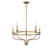 Savoy House Meridian CA M10087NB - 5-Light Chandelier in Natural Brass