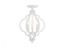 Savoy House Meridian CA M60055BQW - 3-Light Convertible Semi-Flush or Pendant in Bisque White