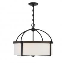 Savoy House Meridian CA M70097DG - 4-light Pendant In Oil Rubbed Bronze With Wood Bronze