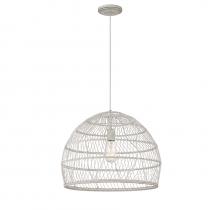 Savoy House Meridian CA M70106WR - 1-Light Pendant in White Rattan with A White SocketÂ 