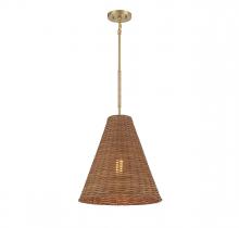 Savoy House Meridian CA M7036NRNB - 1-Light Pendant in Natural Brass