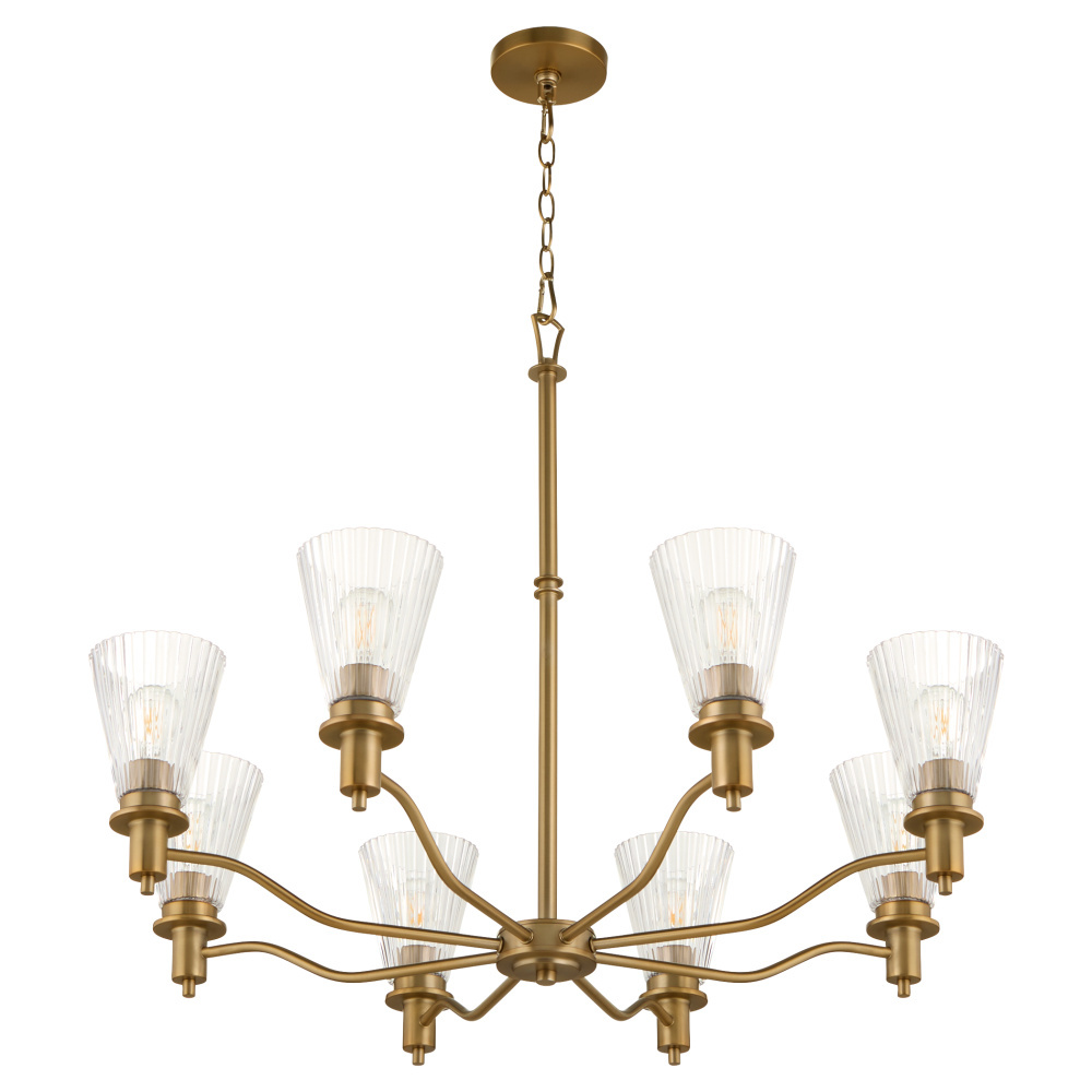 LAWTON 8 LIGHT CHANDELIER - BRUSHED BRASS