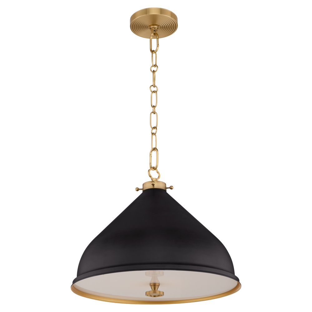 BONNEL 16&#34; PENDANT - MATTE BLACK/AGB