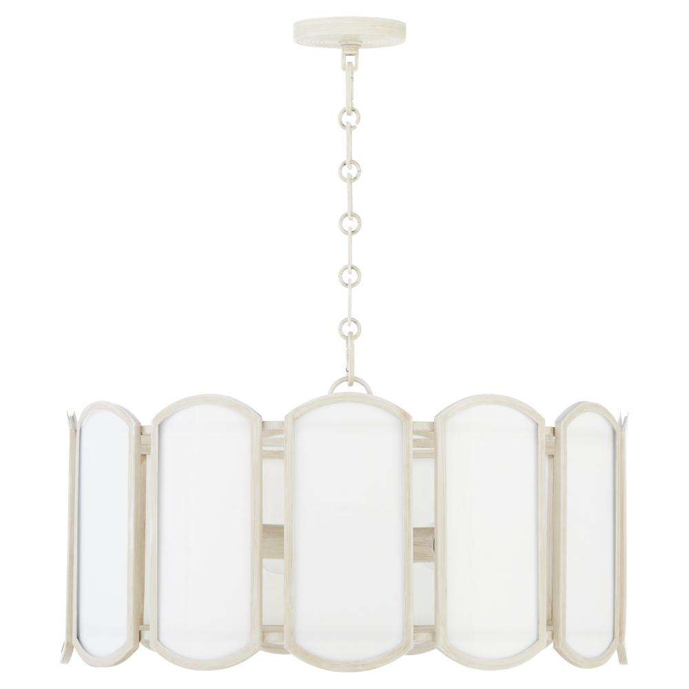 Belleview 5 Light  Pendant, Wash Oak