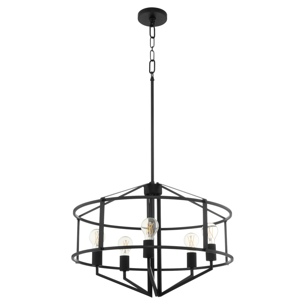 TOBIN 24&#34; 5 LIGHT PENDANT - MATTE BLACK