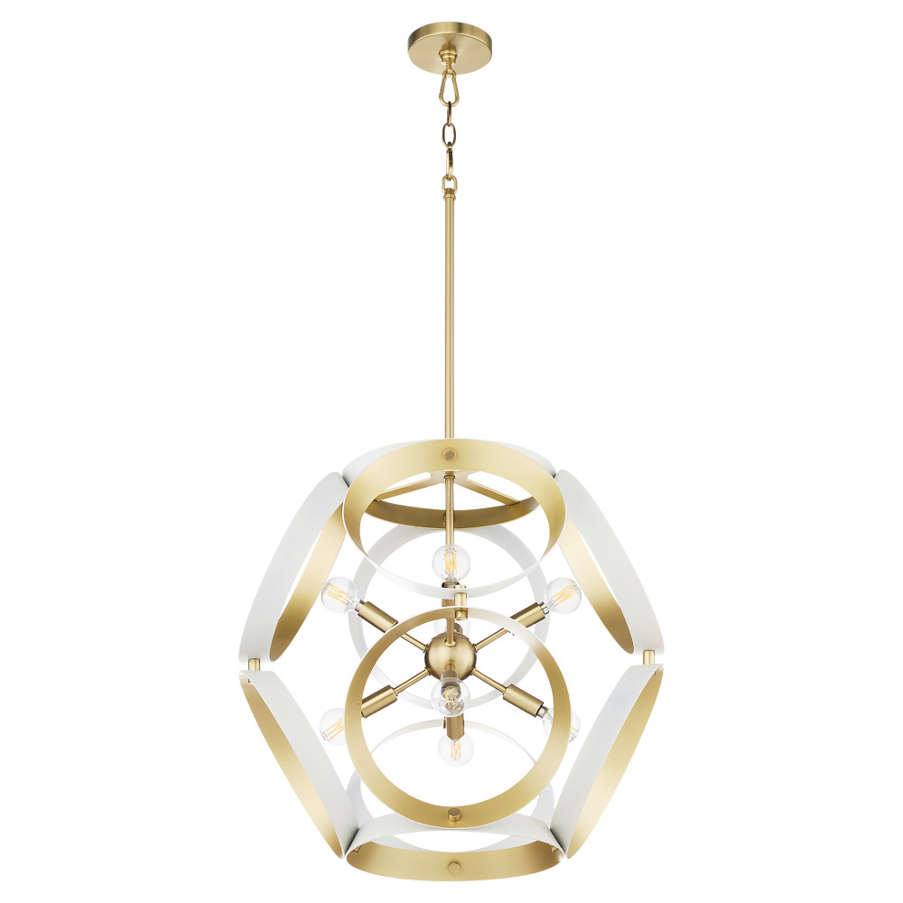 DOMAIN 22&#34; PENDANT - STUDIO WHITE/AGED BRASS