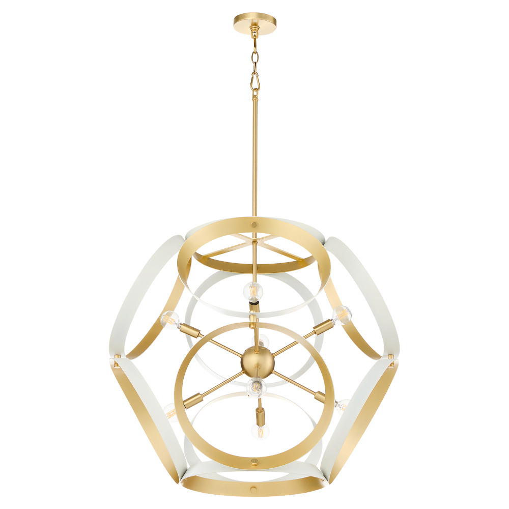 DOMAIN 30&#34; PENDANT - STUDIO WHITE/AGED BRASS