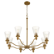 Quorum 6803-8-47 - LAWTON 8 LIGHT CHANDELIER - BRUSHED BRASS
