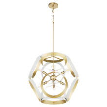 Quorum 865-8-0880 - DOMAIN 22" PENDANT - STUDIO WHITE/AGED BRASS