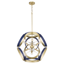 Quorum 865-8-3280 - DOMAIN 22" PENDANT - BLUE/AGED BRASS