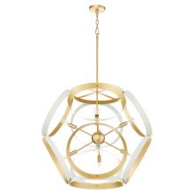 Quorum 866-8-0880 - DOMAIN 30" PENDANT - STUDIO WHITE/AGED BRASS