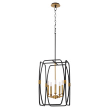 Quorum 880-5-5947 - BISHOP 23" 5 LIGHT PENDANT - MB/BRUSHED BRASS