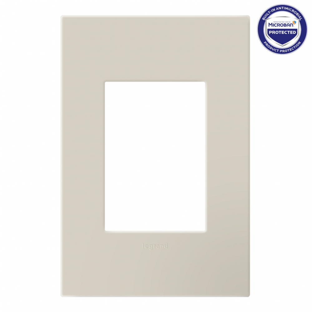 adorne Oatmeal One-Gang Screwless Wall Plate with Microban
