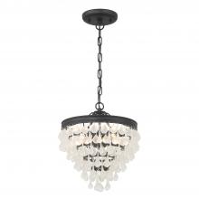 CRYSTORAMA 130-MK-FR - Calypso 3 Light Crystal Teardrop Matte Black Pendant
