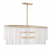 CRYSTORAMA 398-GA - Bleecker 8 Light Antique Gold Oval Chandelier