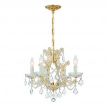 CRYSTORAMA 4474-GD-CL-I - Maria Theresa 4 Light Clear Italian Crystal Gold Mini Chandelier