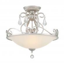 CRYSTORAMA 5010-OS-CL-S - Ashton 3 Light Swarovski Strass Crystal Olde Silver Semi Flush Mount
